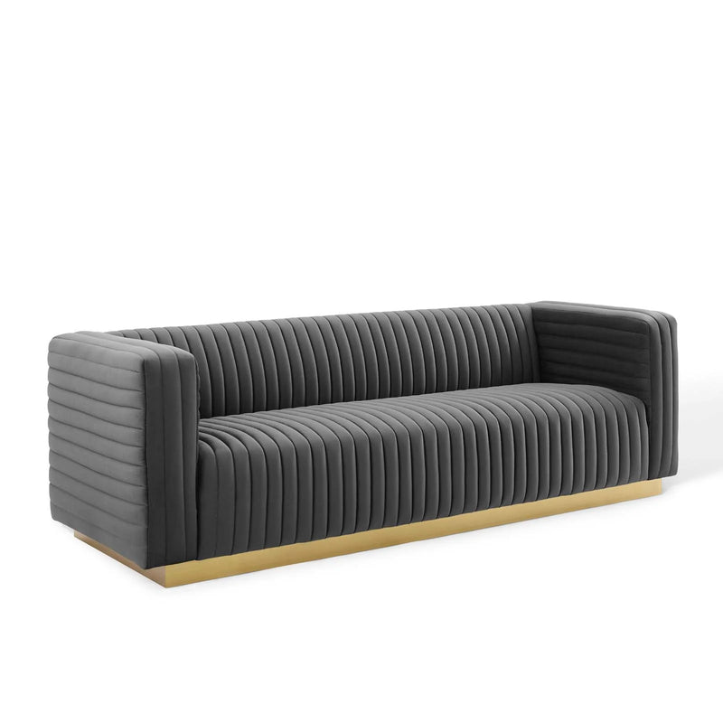 Sutton Grey Tufted Sofa