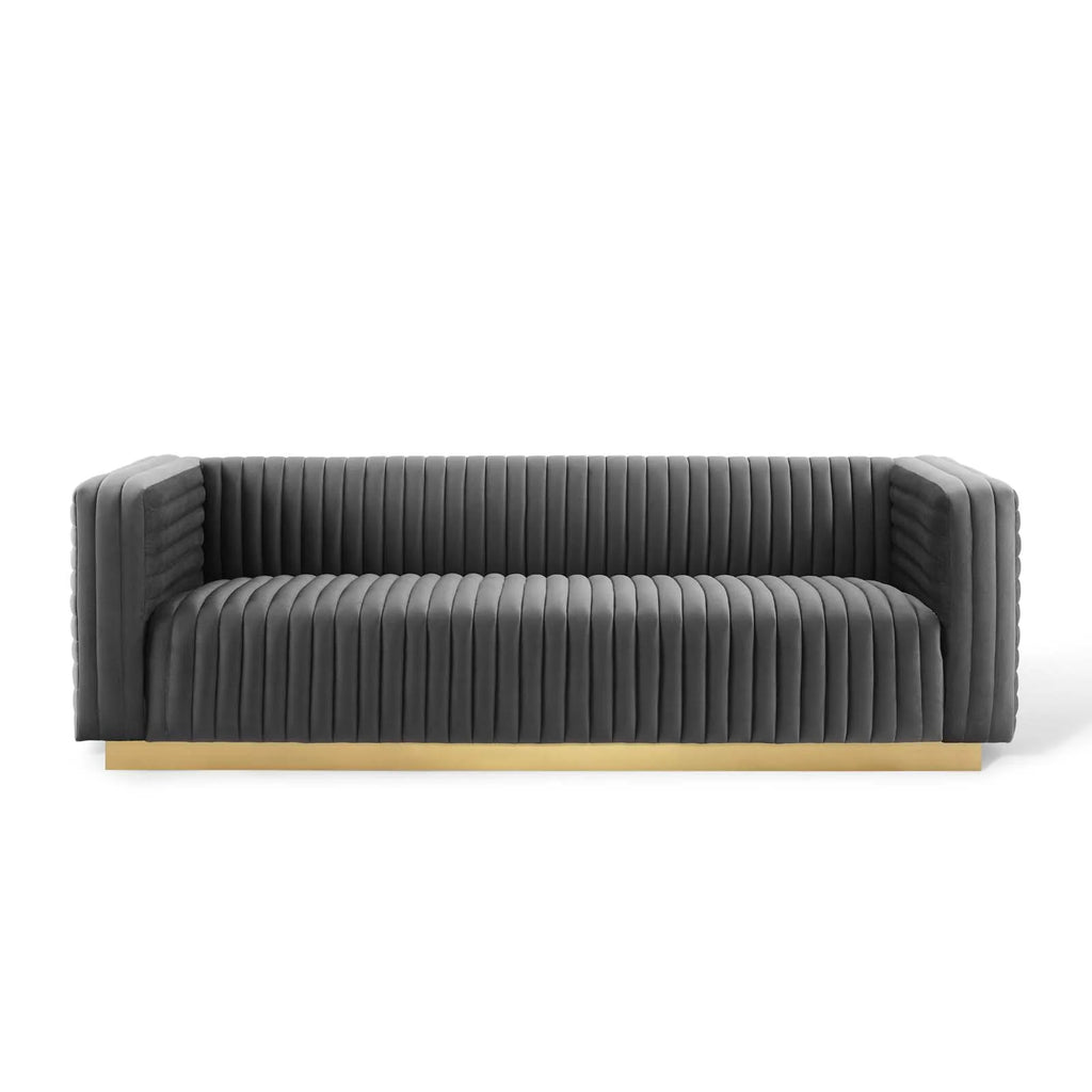 Sutton Grey Tufted Sofa